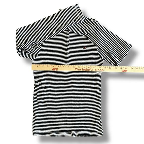 Ralph Lauren‎ Polo Jeans Co M Striped Mock Neck Snap Henley Long Sleeve Top - Picture 3 of 8